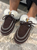 Chocolate Faux Fur Talia Mules